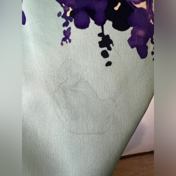 Talbots 100% Silk Aqua Floral Tank Top - Size 8P - Picture 8 of 9